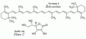 Vitamin-c-beta-carotene-structures